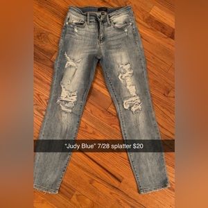 Judy Blue boyfriend splatter paint jeans